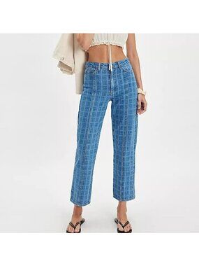 Damson Madder Tovie Laser Check Jeans 90s Contemporary Denim Normcore Womens 6